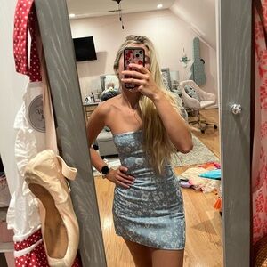 Princess Polly Blue Satin Mini dress